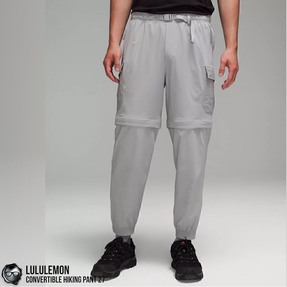 LULULEMON CONVERTIBLE HIKING PANT 27” / SHORTS IN SEAL GREY MEN’S SIZE L XXL NWT